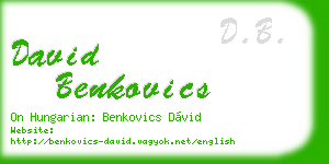 david benkovics business card