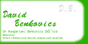 david benkovics business card